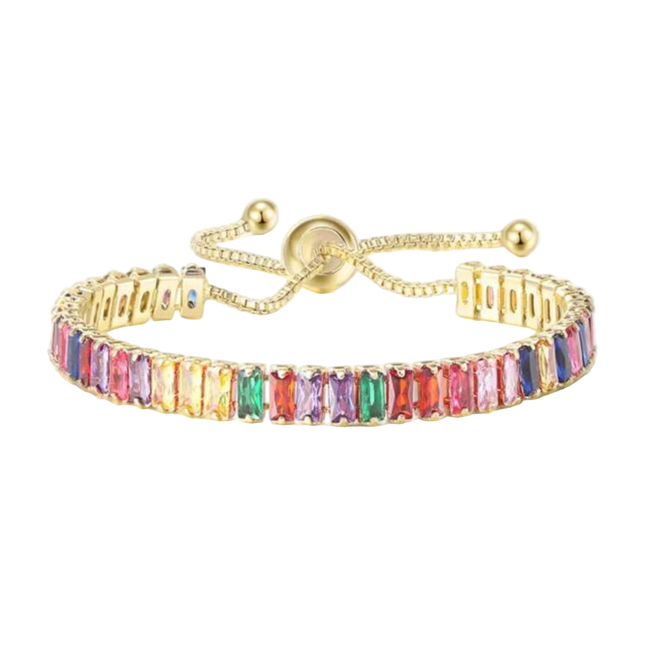 Rainbow rhinestone bracelet