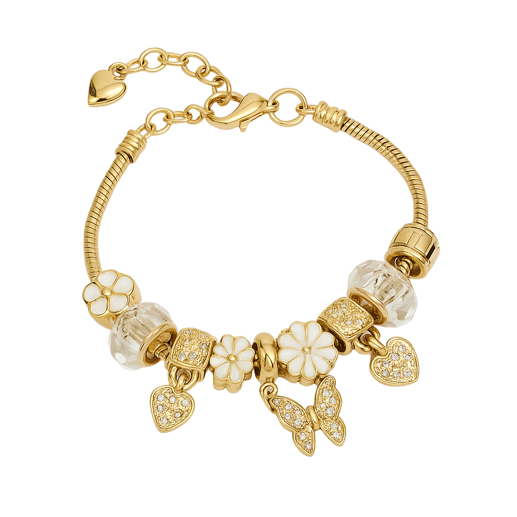 Gold charm bracelet