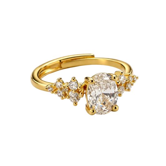 Oval gem ring