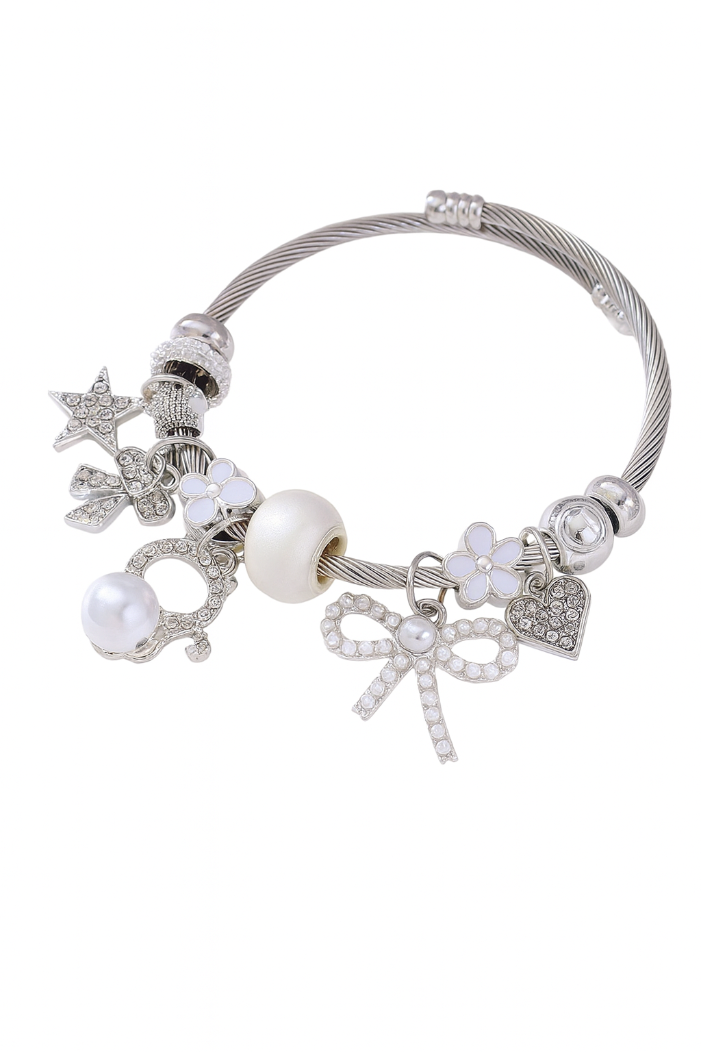 Silver charm bracelet