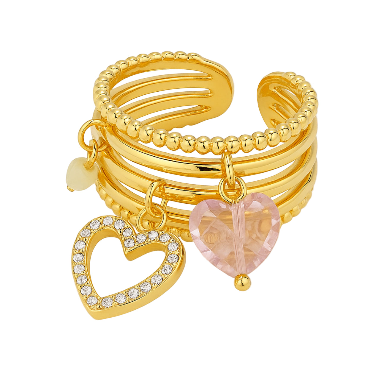 Heart charm ring